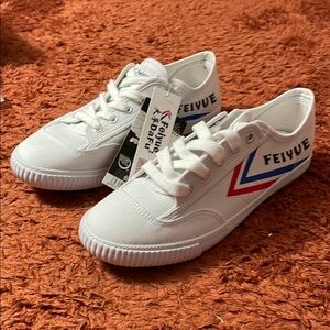 Feiyue White and Blue Sneakers Classic Canvas Design